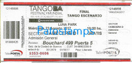 228817 ARTIST ARGENTINA TANGO FESTIVAL LA FINAL IN LUNA PARK AÑO 2017 ENTRADA TICKET NO POSTAL POSTCARD - Tickets - Vouchers