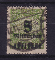 Dt. Reich 1923 Korbdeckelmuster 5 Mrd. Mark  Mi.-Nr. 333AP  O Gpr. INFLA  - Oblitérés