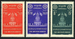 Cambodia 62-64,MNH.Michel 78-80. Buddha-2500,1957.Preah Stupa. - Cambodia