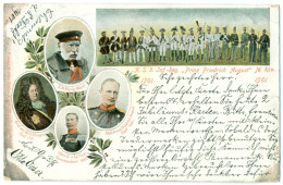 VERY RARE LITHO, K. S. 5. Inf.-Reg. "Prinz Friedrich August" No 104 (1701 - 1901), Militaria, Adel / Nobility, Germany - Regimente