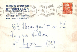 O8 - Carte Postale Publicité - Fabrique De Meubles - Ets Brujan - Paris-XXe - Publicité