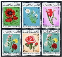 Iraq 526-531, Hinged. Mi 609-614. Flowers 1970. Poppies, Tulip, Carnations,Rose. - Iraq