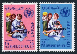 Iraq 624-625, Hinged. Michel 696-697. UNICEF, 25th Anniversary 1971 In Black. - Irak