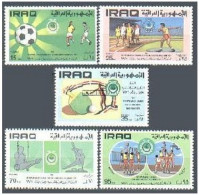 Iraq 616-620, Hinged. Mi 686-690. Pan-Arab Schoolboys Sport Games, 1971. Soccer, - Irak