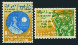Iraq 248-249, Hinged. Michel 284-285. 1958 Revolution, 1st Ann. 1959. Worker, - Iraq