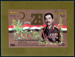 Iraq 1231, As Hinged. Mi 1307 Bl.48. President Hussein, 49th Birthday, 1986. - Irak