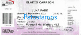 228827 ARTIST ELADIO CARRION US RAPERO TRAP LATINO  REGGAETON IN ARGENTINA LUNA PARK AÑO 2022 ENTRADA TICKET NO POSTCARD - Tickets - Entradas