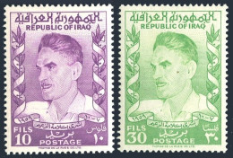 Iraq 258-259, Hinged. Michel 292-293. Prime Minister Abdul Karim Kassem, 1960. - Iraq