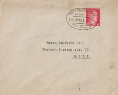 1943 - MOSELLE - CACHET CONVOYEUR BAHNPOST METZ SALZBURGEN ZUG 2815 - ENVELOPPE => METZ - Lettres & Documents