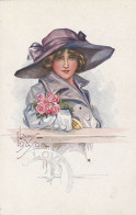 CPA LAW LUDSON FEMME AU BEAU CHAPEAU - Autres & Non Classés