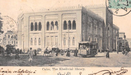 Egypte - Le CAIRE - Cairo - The Khedivial Library - Tramway - Voyagé 1908 (2 Scans) - Le Caire