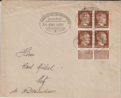 1941 - MOSELLE - CACHET CONVOYEUR BAHNPOST SAARBURG DREIBRUNNEN (TROIS-FONTAINES)  ZUG 2387 - ENVELOPPE => METZ - Cartas & Documentos