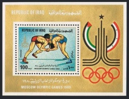 Iraq 972, MNH. Michel Bl.33. Olympics Moscow-1980. Wrestling. - Iraq