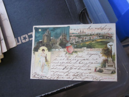 Gruss Aus Erfurt Old Litho Postcards - Other & Unclassified