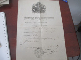 1827 AUXERRE  ACTE MANUSCRIT NOMMANT UN MEMBRE DE LA COMMUNE DE CHILZY - Documents Historiques