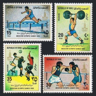 Iraq 968-971,hinged. Mi 1048-51. Olympics Moscow-1980. Hurdles,Soccer,Wrestling. - Irak