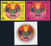 Iraq 594-596, Hinged. Mi 664-666. Al Baath Party, 24th Ann.1971. Workers, Map. - Irak