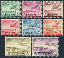 Iraq C1-C8, Used. Michel 149-156. Airport, Railway Bridge, Planes, 1949. - Irak