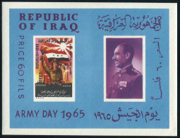 Iraq 363a Sheet, MNH. Michel Bl.6. Army Day-1965. President Abdul Salam Arif. - Irak