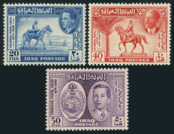 Iraq 130-132, MNH .Mi 119-126. UPU-75, 1949. Post Rider,Equestrian Statue.Kings. - Iraq