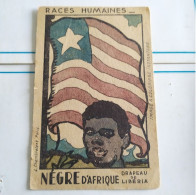 Pub Ancienne Phosphatine Cacao - Races Humaines, Nègre D'Afrique, Drapeau De Libéria - Illustration L. Chambrelent Paris - Chocolade