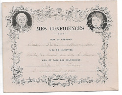 D 51 Vitry Le Francois 1882  Mes Confidences De Maurice  GRESSE De  8 Pages Et Autographe Clas 5 N0174 - Other & Unclassified