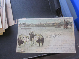 Gruss Aus Bonn Frogs Old Litho Postcards 1898 - Andere & Zonder Classificatie