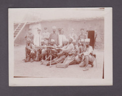 Photo Originale Amateur Maroc Khenifra Octobre 1921 Groupe Eleves Mitrailleurs Du 17è Regiment De Tirailleurs Senegalais - War, Military