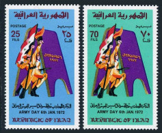 Iraq 630-631, MNH. Michel 704-705. Army Day 1972. Soldiers, Flag, Torch. - Iraq