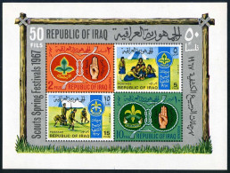 Iraq 460a Sheet, Hinged. Michel Bl.11. Iraqi Boy, Girl Scout Movement, 1967. - Irak