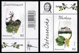 [Q] Austria 2012-2014: 3 Val. Regioni Vinicole / Wine Regions, 3 Stamps ** - Wines & Alcohols