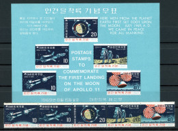 Korea Süd 664-668 + Bl. 285 Postfrisch Apollo 11 #GE754 - Korea (...-1945)