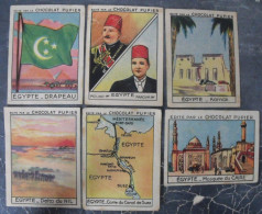 Lot 6 Images Chocolat Pupier. Album Afrique 1950. Egypte Farouk Fouad Le Caire Karnak Sphinx Nil Suez - Altri & Non Classificati