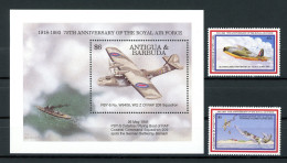 Antigua + Barbuda 1875-1876 + Bl 273 Postfrisch Flugzeuge #GI233 - Antigua En Barbuda (1981-...)