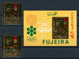 Fujeira Goldmarken 729 A/B + Bl. 66 Postfrisch Sapporo 1972 #ID138 - Armenien