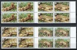 Salomon Inseln 4er Blöcke 1282-1285 Postfrisch Reptilien, WWF #HB042 - Islas Salomón (1978-...)