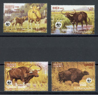 Kambodscha 823-26 Postfrisch Wildrinder, WWF #HO998 - Cambodge