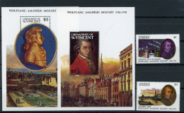 St. Vincent Grenadinen 828-829, Block 85-86 Postfrisch Mozart #GU621 - St.-Vincent En De Grenadines