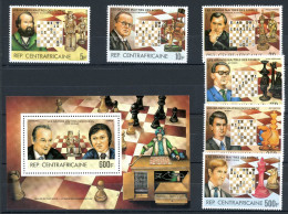 Zentralafrikanische Republik 907-912 A + Block 212 A Postfrisch Schach #GI650 - Centraal-Afrikaanse Republiek