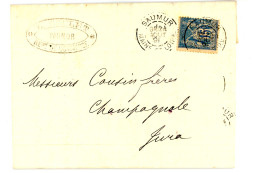 Courrier Facture An 1891 REVEAU / GOULET à SAUMUR 49 Pour Cousin à CHAMPAGNOLE 39 JURA - 1876-1898 Sage (Tipo II)