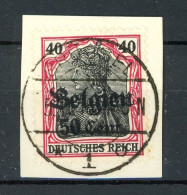 Dt. Bes. WK I LP Belgien 20 B I Geprüft Hey Briefstück #HF026 - Ocupación 1914 – 18