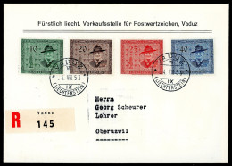 Liechtenstein 315-318 R-Brief, Ankunftsstempel Ersttagesbrief/FDC #HX032 - Andere & Zonder Classificatie
