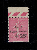 N°254 ** MNH - BORD DE FEUILLE - INFIMES ADHERENCES - TB CENTRAGE - 1903-60 Semeuse A Righe