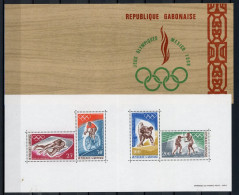 Gabun Faltblatt Mit Block 10 Postfrisch Olympia 1968 Mexiko #JR889 - Gabón (1960-...)