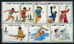 Vietnam 1093-1100 Ungezähnt Postfrisch Olympia 1980 Moskau #JR916 - Vietnam