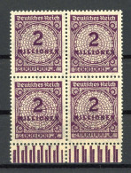 Deutsche Reich Infla 4er Block 315 B Postfrisch Geprüft Winkler #HF040 - Otros & Sin Clasificación