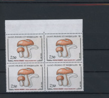 St. Pierre Und Miquelon Viererblock 556 Postfrisch Pilze #JO760 - Anguilla (1968-...)