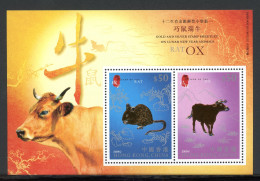 HongKong-China Block 196 Postfrisch Ratte Und Ochse #HX192 - Sonstige & Ohne Zuordnung