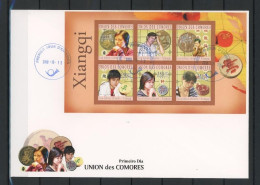 Komoren Kleinbogen 2803-2808 B Schach Ersttagesbrief/FDC #JW769 - Comoren (1975-...)