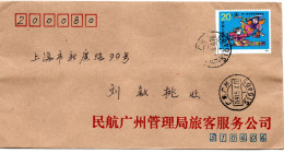 78824 - VR China - 1991 - 20f Bauernspiele EF A Bf GUANGDONG GUANGZHOU -> SHANGHAI - Brieven En Documenten